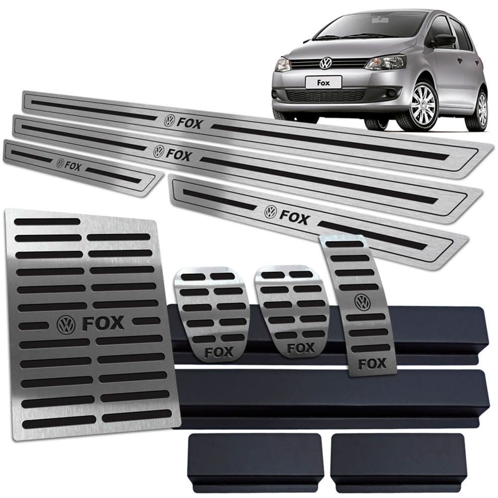 Soleira + Pedaleira + Descanso Fox 2004 A 2013 Preto Br