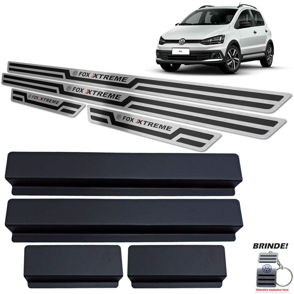 Soleiras Aço Inox Preto Alto Relevo Fox Xtreme 2018 A 2020
