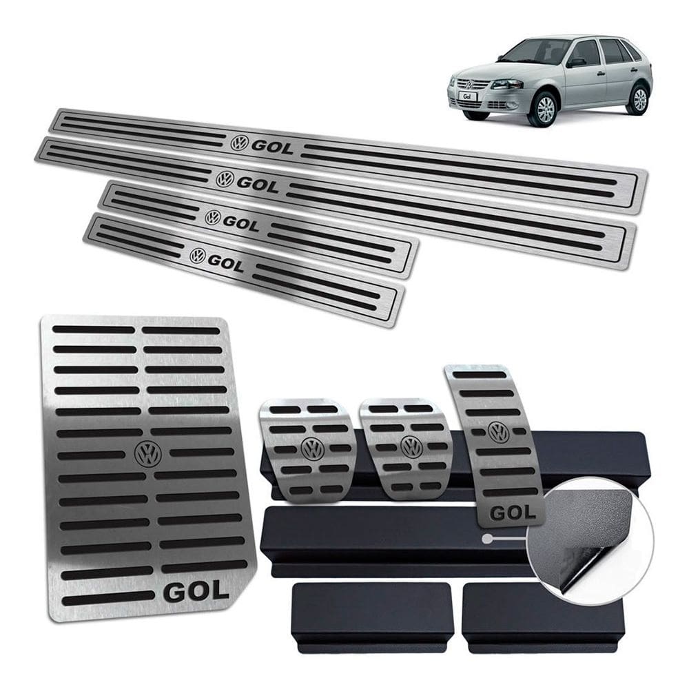 Descanso + Pedaleiras + Soleiras Gol G4 2005 a 2014 Preto BR