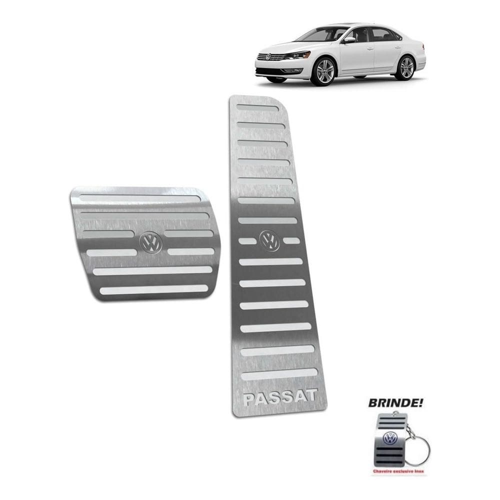 Pedaleiras Aço Inox Prata Volkswagen Passat 2011 a 2015