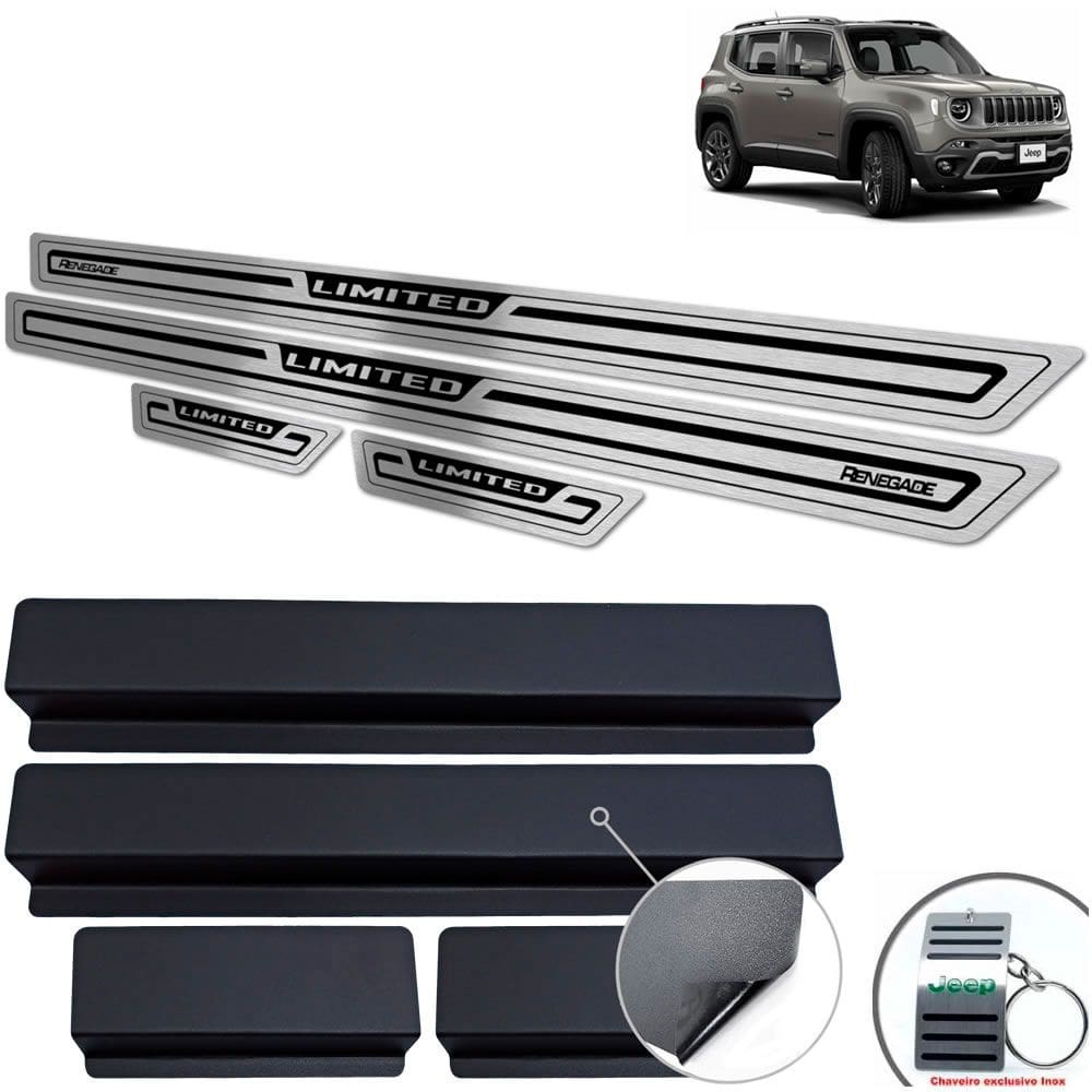 Soleira Jeep Renegade Limited Preto Baixo Relevo