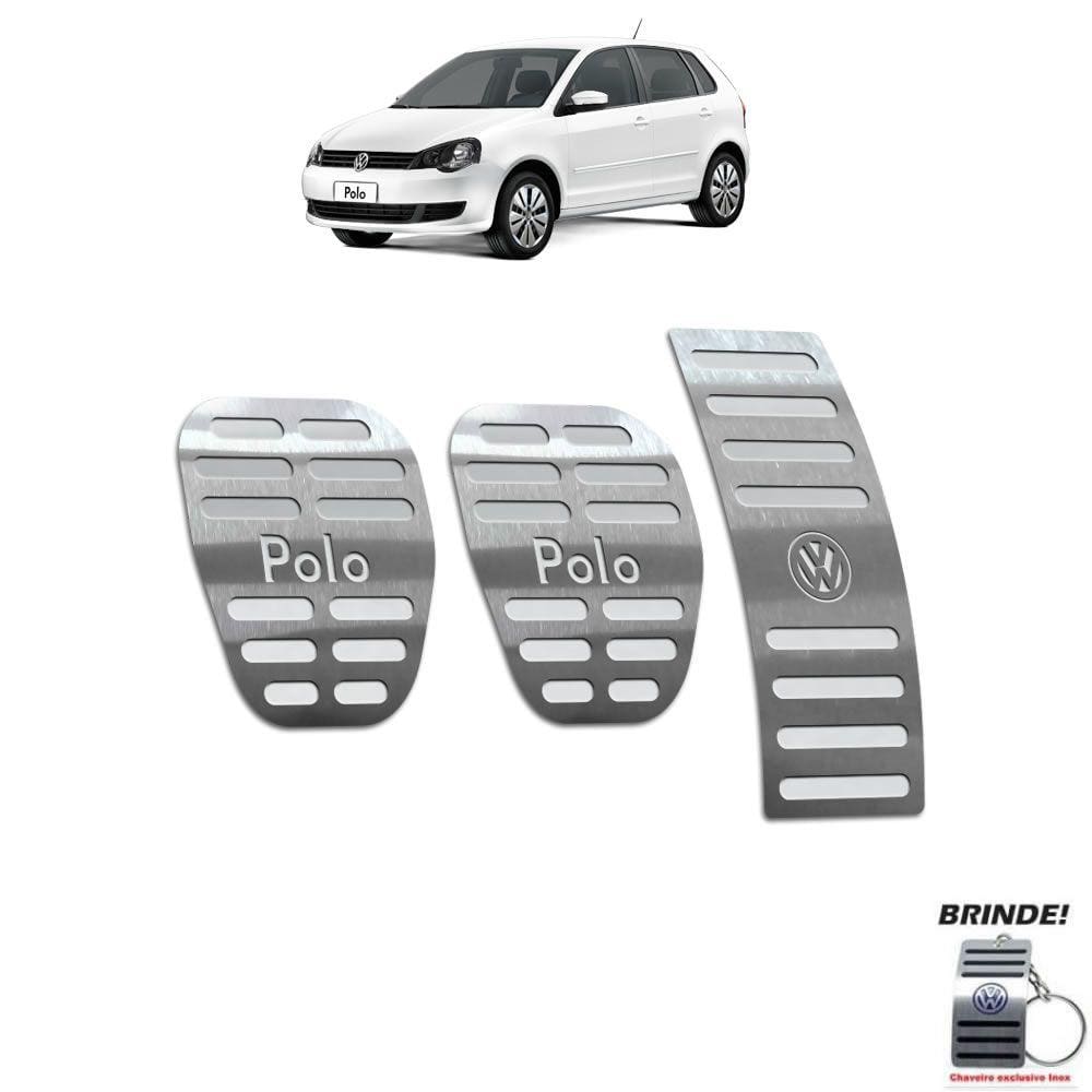 Pedaleira Manual Volkswagen Polo 2003 a 2015 Prata