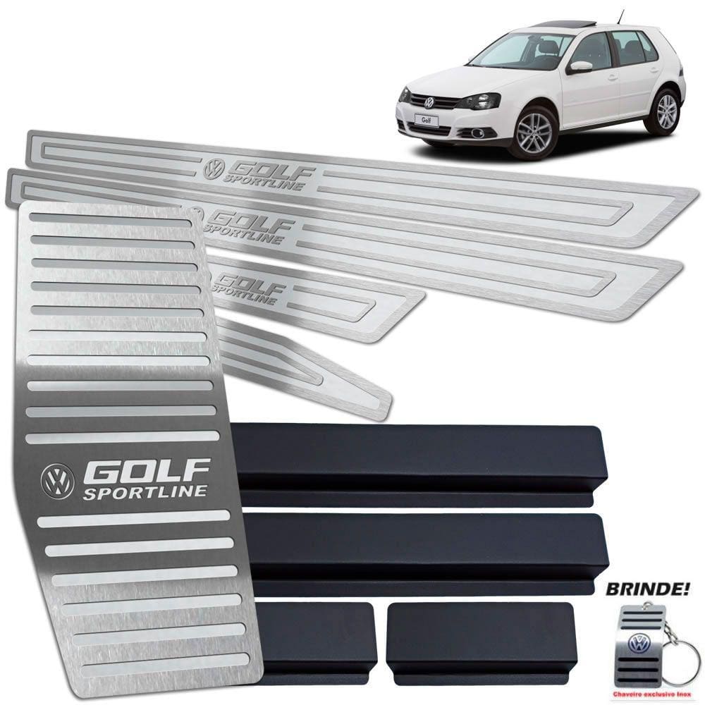 Soleira + Descanso Golf Sportline Até 2014 Prata Alto Relevo