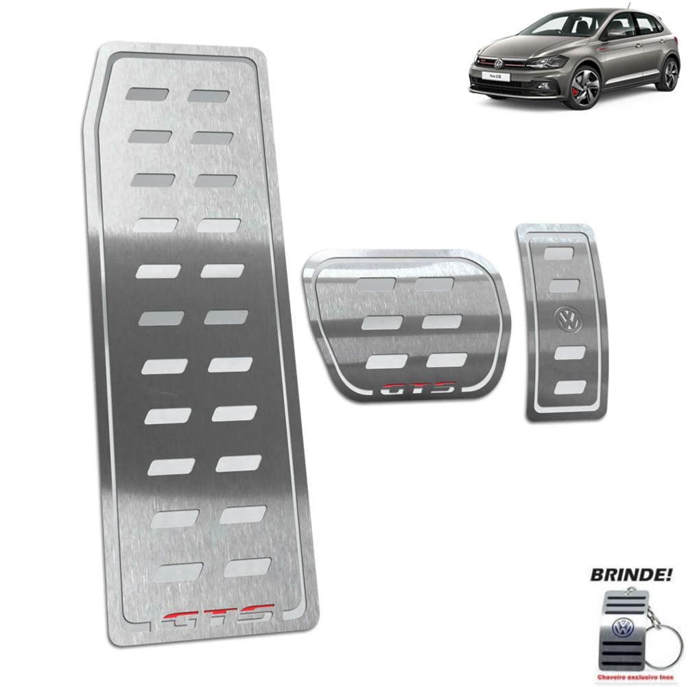 Descanso de Pé + Pedaleira Automático Polo GTS Em Inox Prata