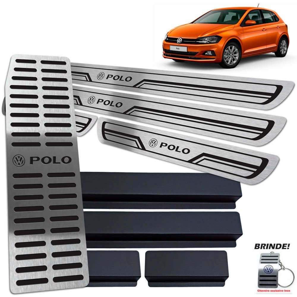 Descanso + Soleiras Preto Baixo Relevo VW Polo 2019 2020