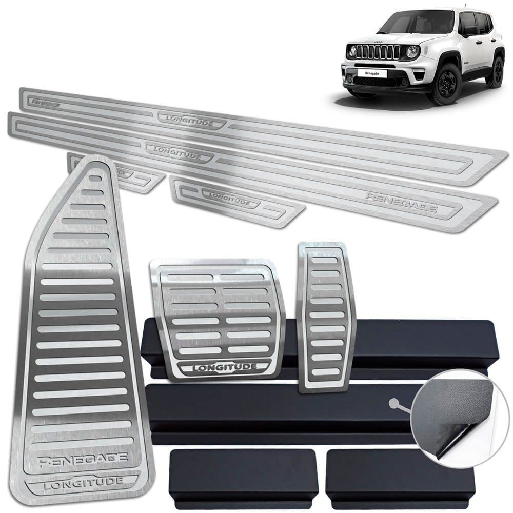 Descanso Pedaleira Soleira Jeep Renegade Longitude Prata