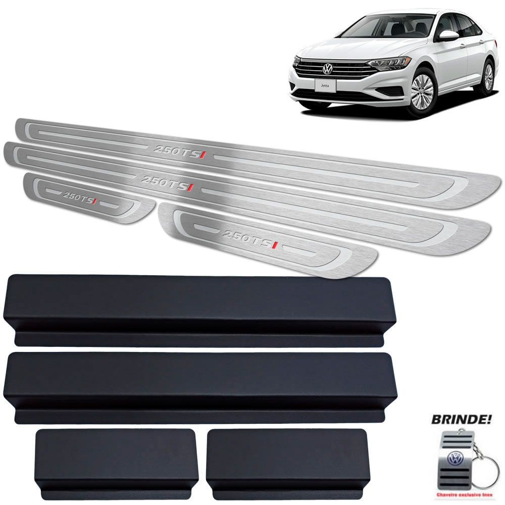 Soleira Jetta 250 Tsi 2018 2019 2020 Prata Baixo Relevo