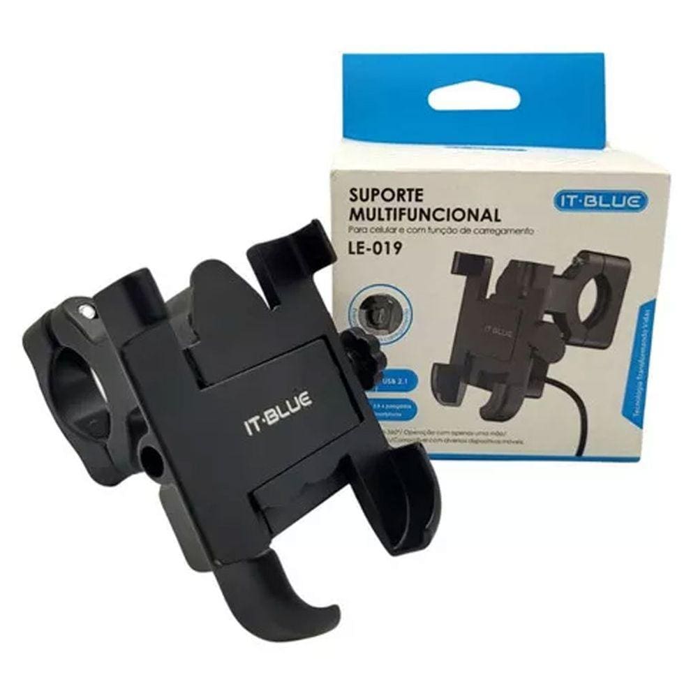 Suporte De Celular Para Moto / Bicicleta Entrada Usb It-Blue