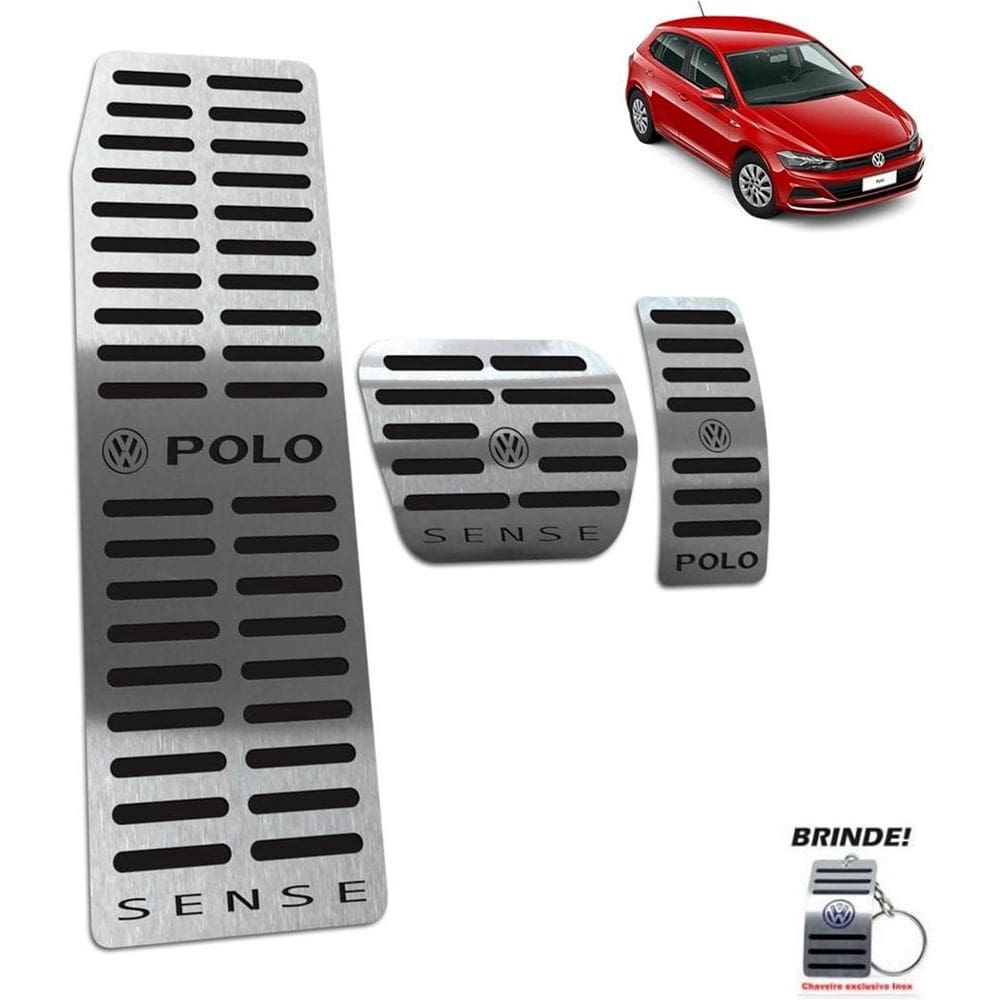 Descanso + Pedaleira Automático Preto Polo Sense Aço inox