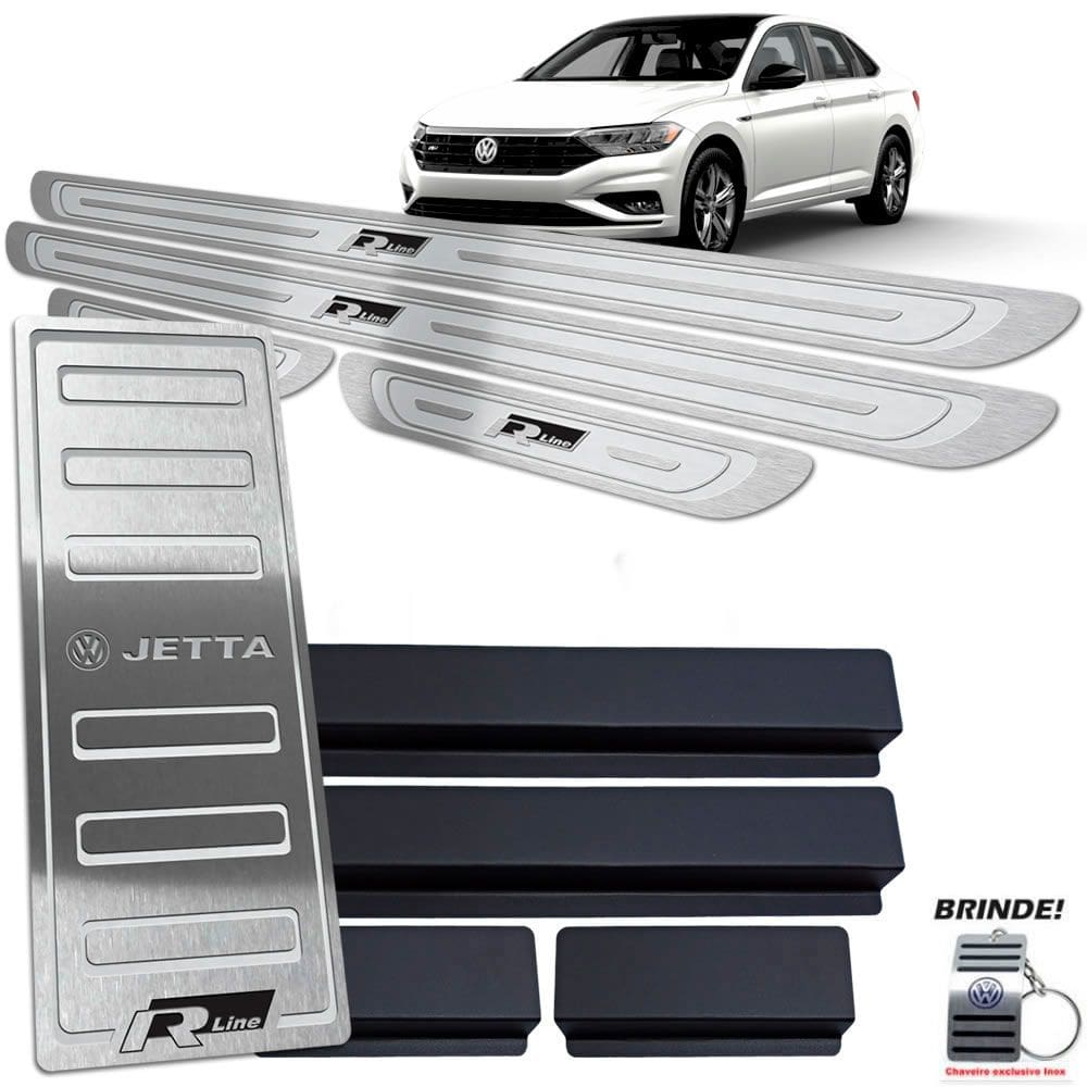 Soleira + Descanso Jetta R-line 250 TSI 18 19 Prata AR