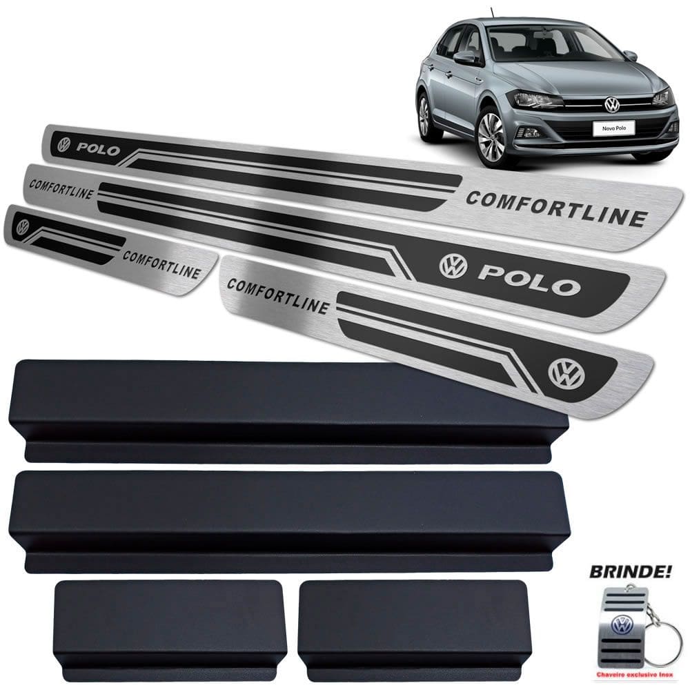 Soleiras Preto Alto Relevo Polo Comfortline 2018 2020