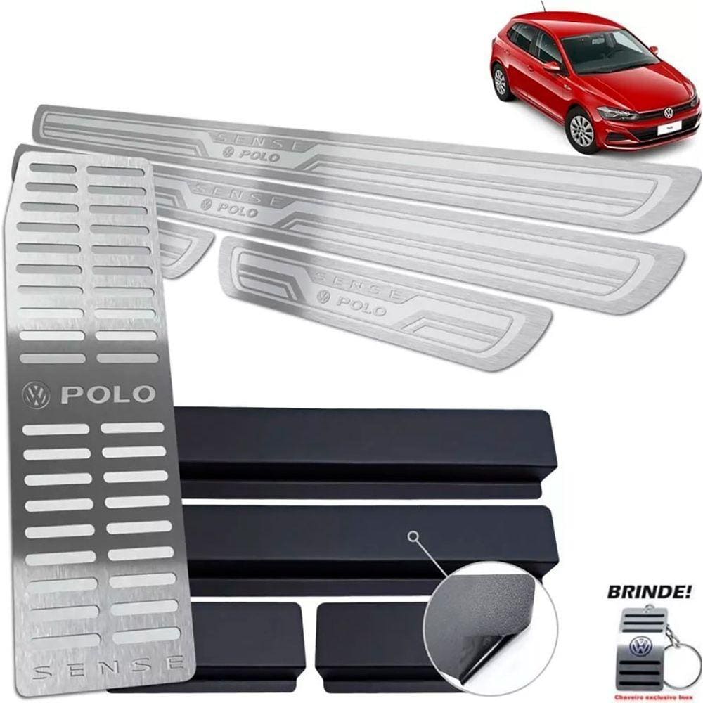 Descanso + Soleiras Prata Auto Relevo Polo Sense Aço inox