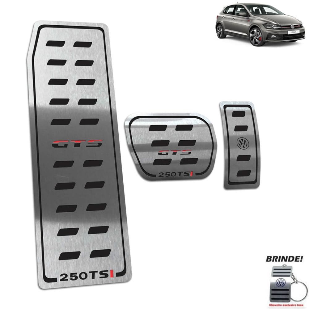 Descanso + Pedaleira Gravação em Preto Polo GTS 250 TSI