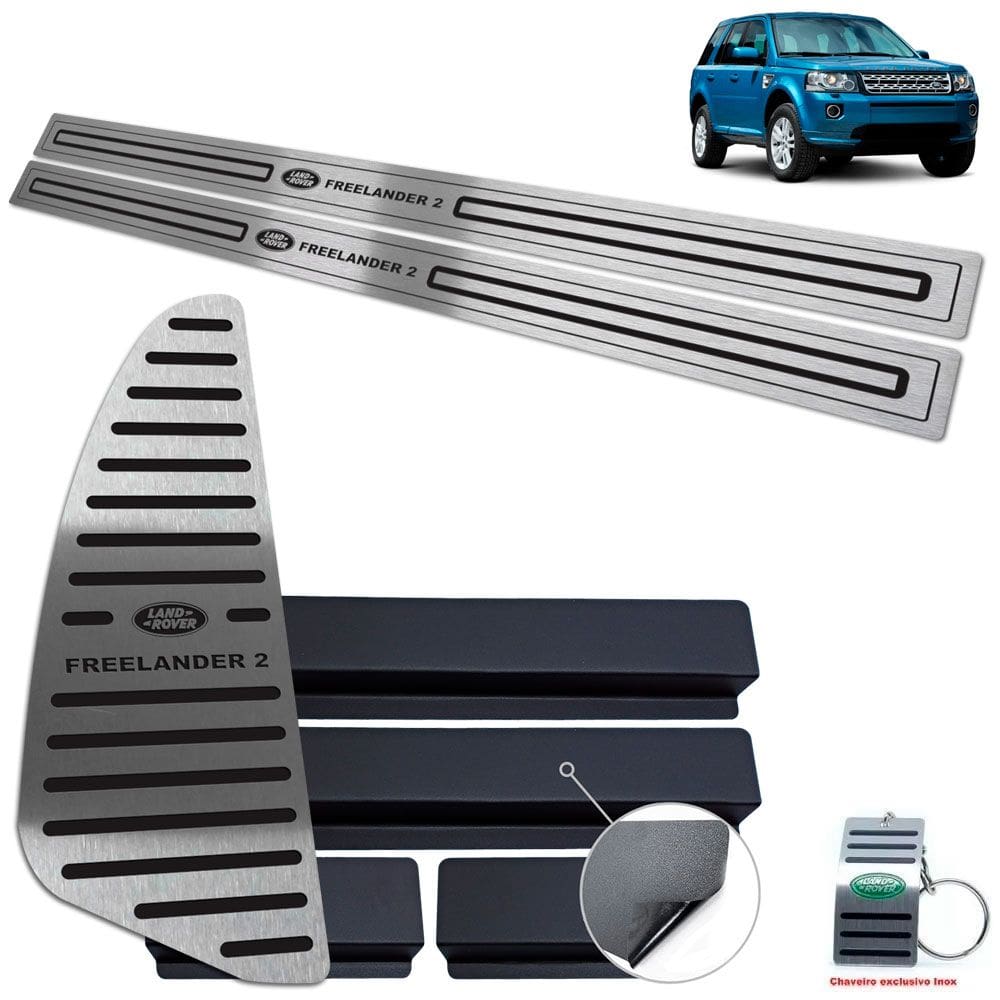 Descanso Soleira Land Rover Freelander 2 Preto Baixo Relevo
