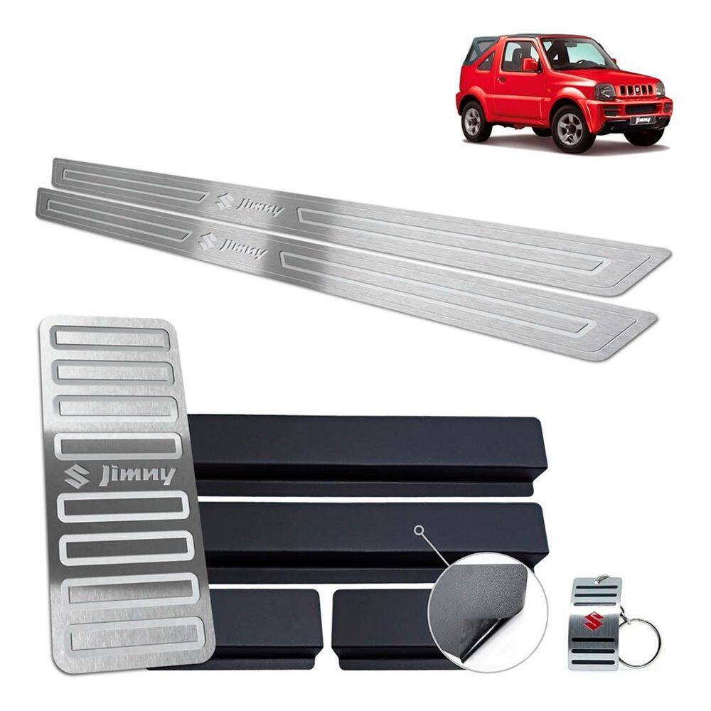 Soleira + Descanso Jimny Todos Os Modelos Prata Baixo Relevo