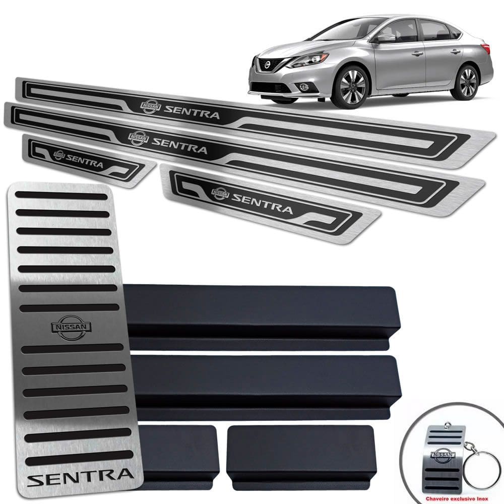 Soleiras + Descanso Sentra 2017 A 2020 Preto Alto Relevo