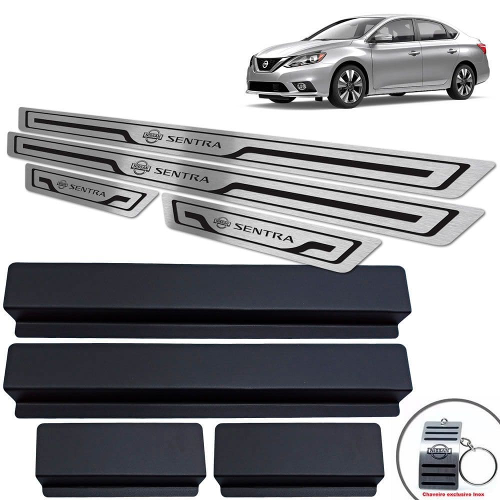 Soleira de Porta Sentra 2017 A 2020 Preto Baixo Relevo