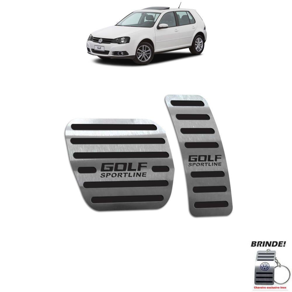 Pedaleira Automático Aço Inox Golf Sportline Até 2014 Preto