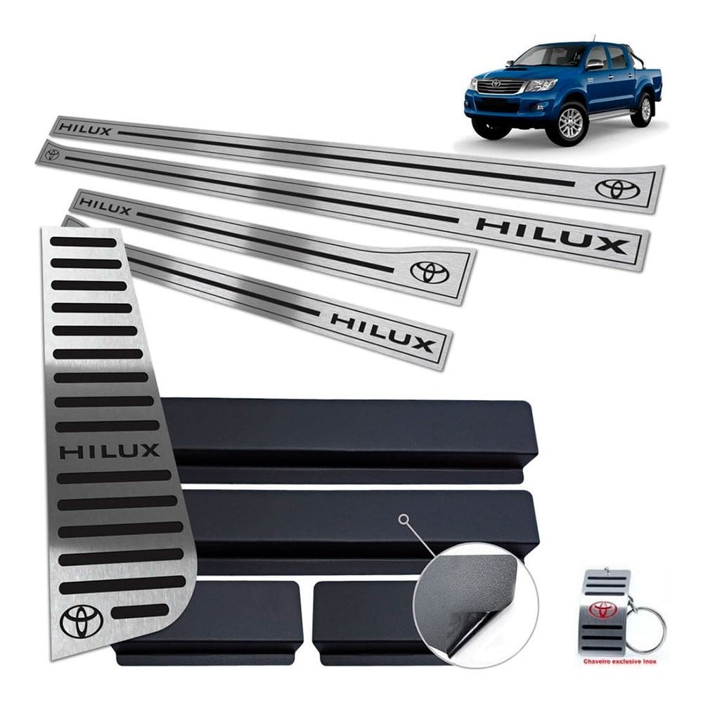 Soleira Vinil Descanso Hilux 2006 A 2012 Preto Baixo Relevo