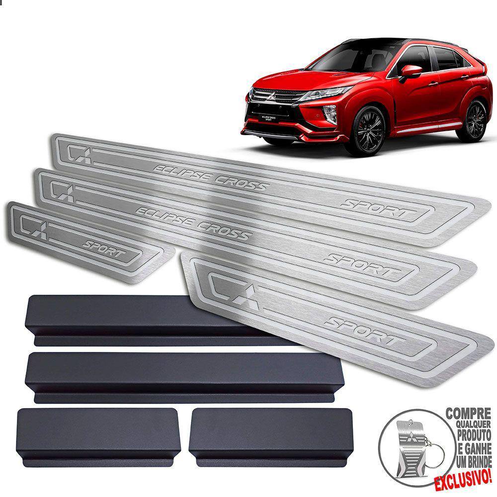 Soleira Mitsubishi Eclipse Cross Sport Prata Baixo Relevo