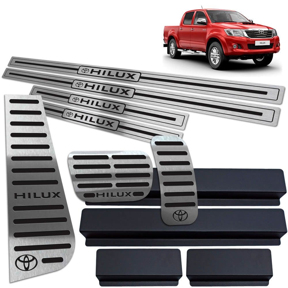 Soleira + Pedaleira + Descanso Hilux 2012 A 2015 Preto BR