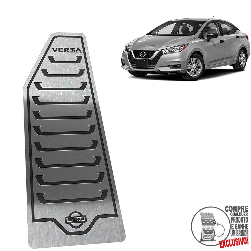 Descanso De Pé Aço Inox Nissan Versa 2021 Preto