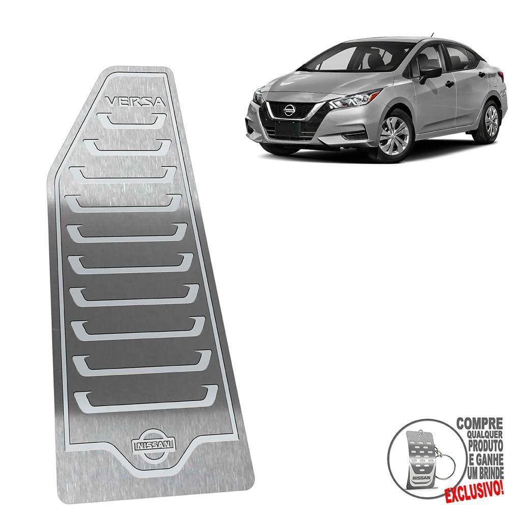 Descanso De Pé Aço Inox Nissan Versa 2021 Prata