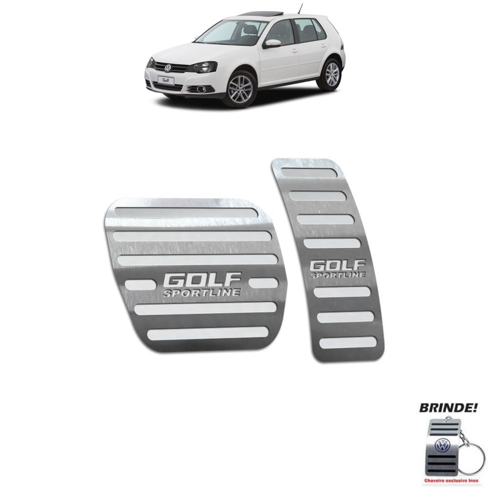 Pedaleira Automático Aço Inox Golf Sportline Até 2014 Prata