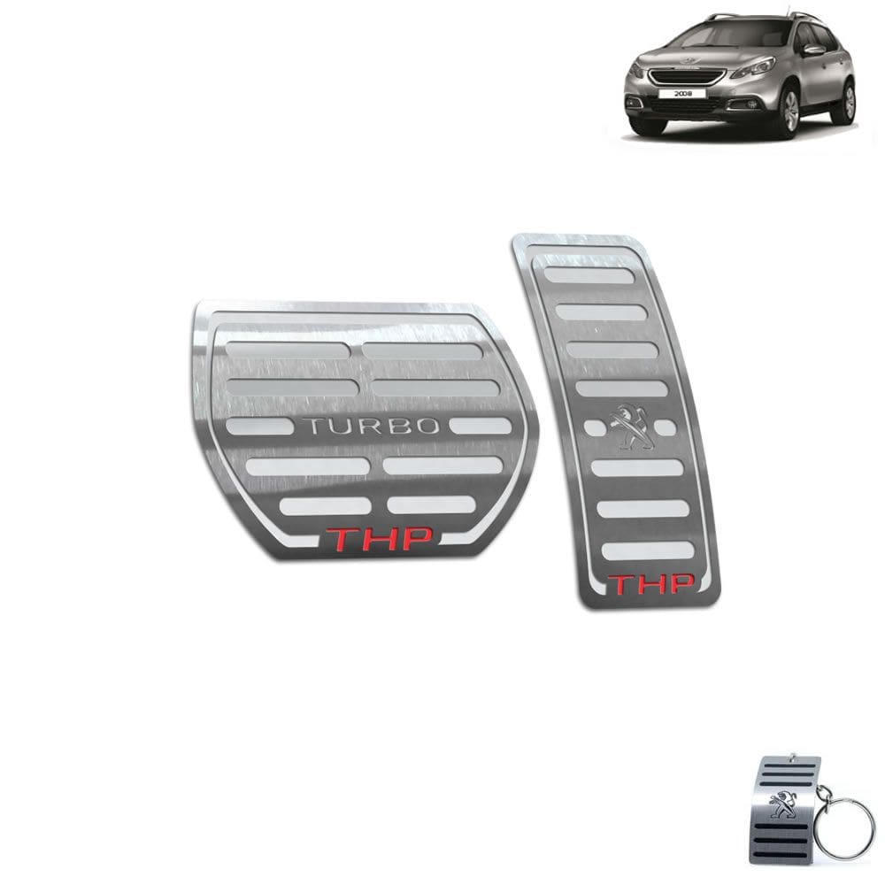 Pedaleira Automático Peugeot 2008 Turbo Thp 2016 2019 Prata