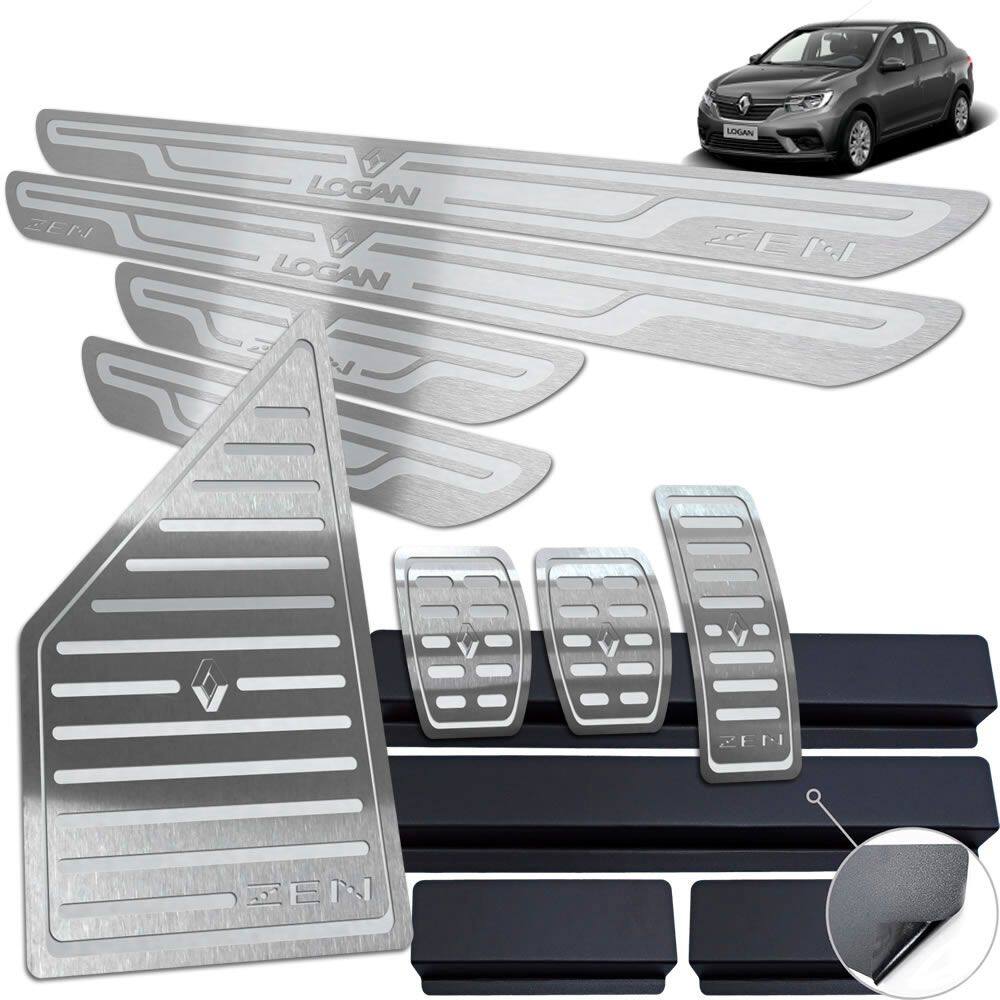 Descanso Pedaleira Manual Soleira Renault Logan Zen Prata