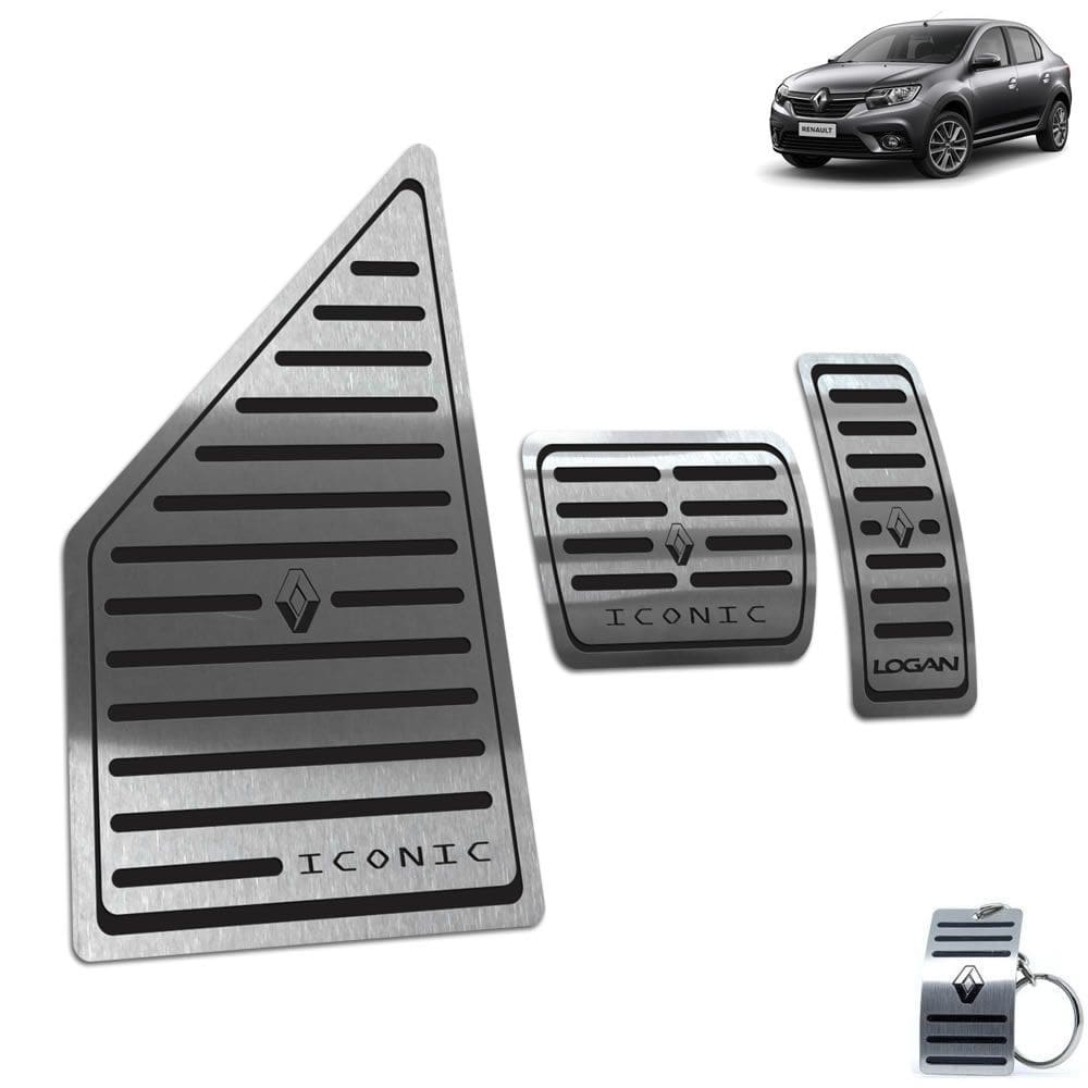 Descanso De Pé + Pedaleira Renault Logan Iconic Preto