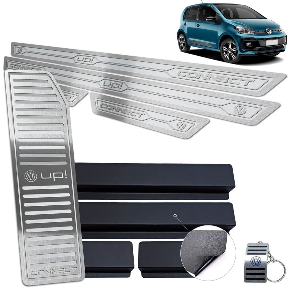 Descanso + Soleiras Prata Alto Relevo Volkswagen UP Connect