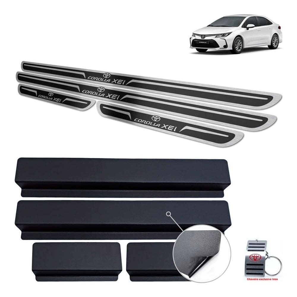 Soleiras Toyota Corolla Xei 2020 Preto Alto Relevo