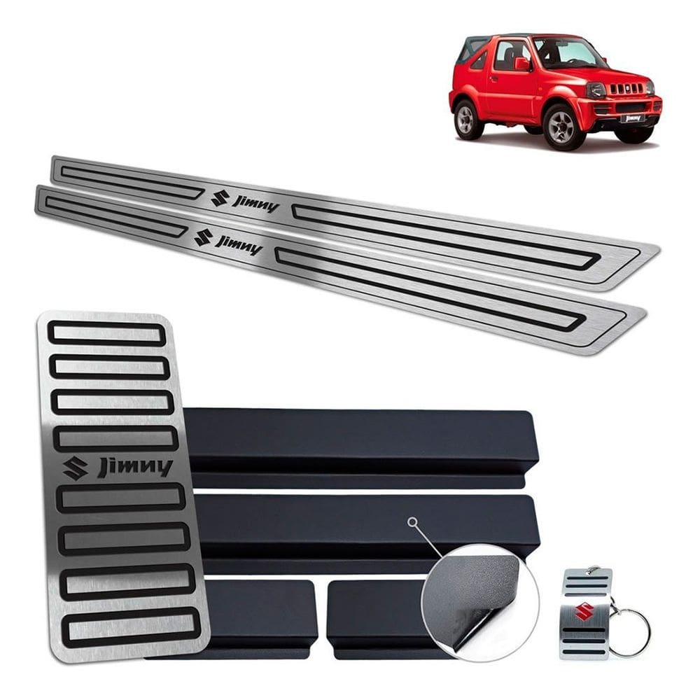 Soleira + Descanso Jimny Todos Os Modelos Preto Baixo Relevo