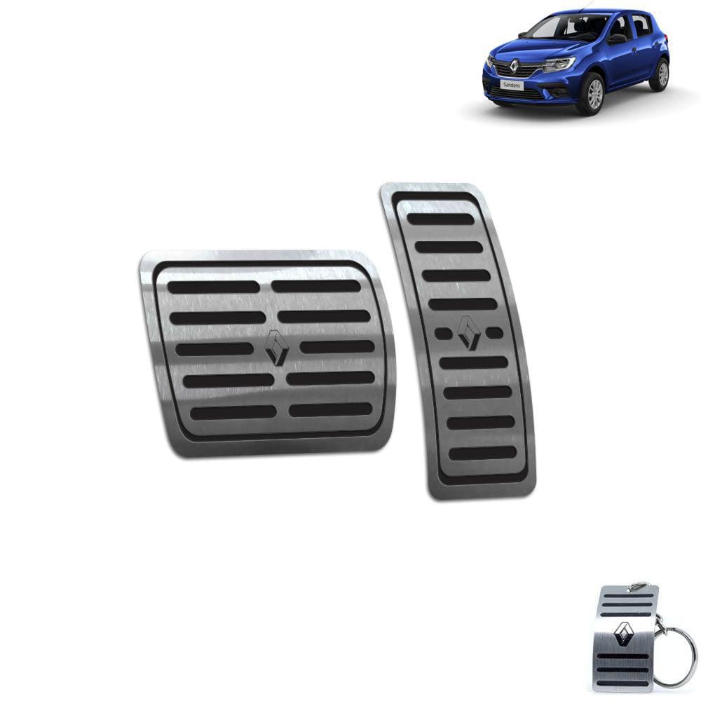 Pedaleira Automático Aço Inox Renault Sandero 2020 Preto