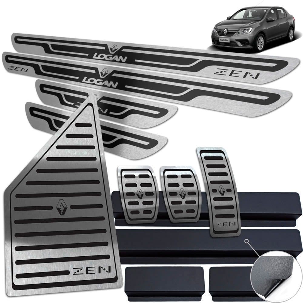 Descanso Pedaleira Manual Soleira Renault Logan Zen Preto