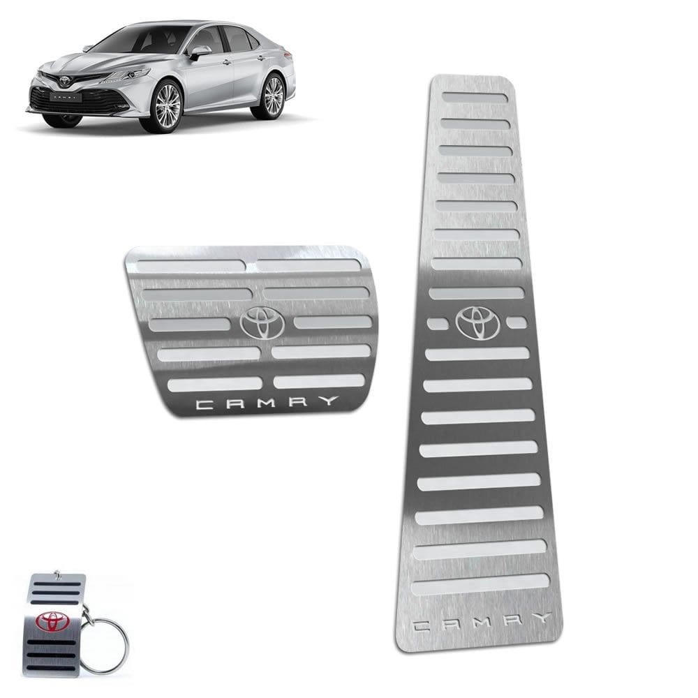 Pedaleira Automático Aço Inox Toyota Camry 2018 A 2020 Prata