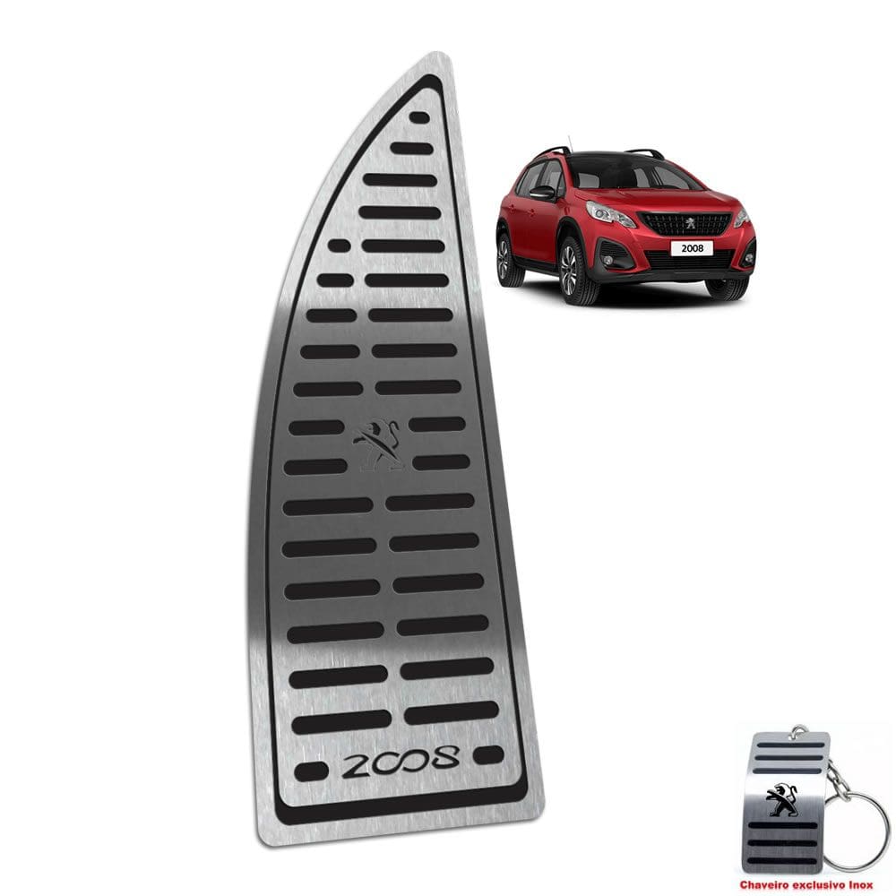 Descanso De Pé Em Aço Inox Peugeot 2008 2020 2021 Preto