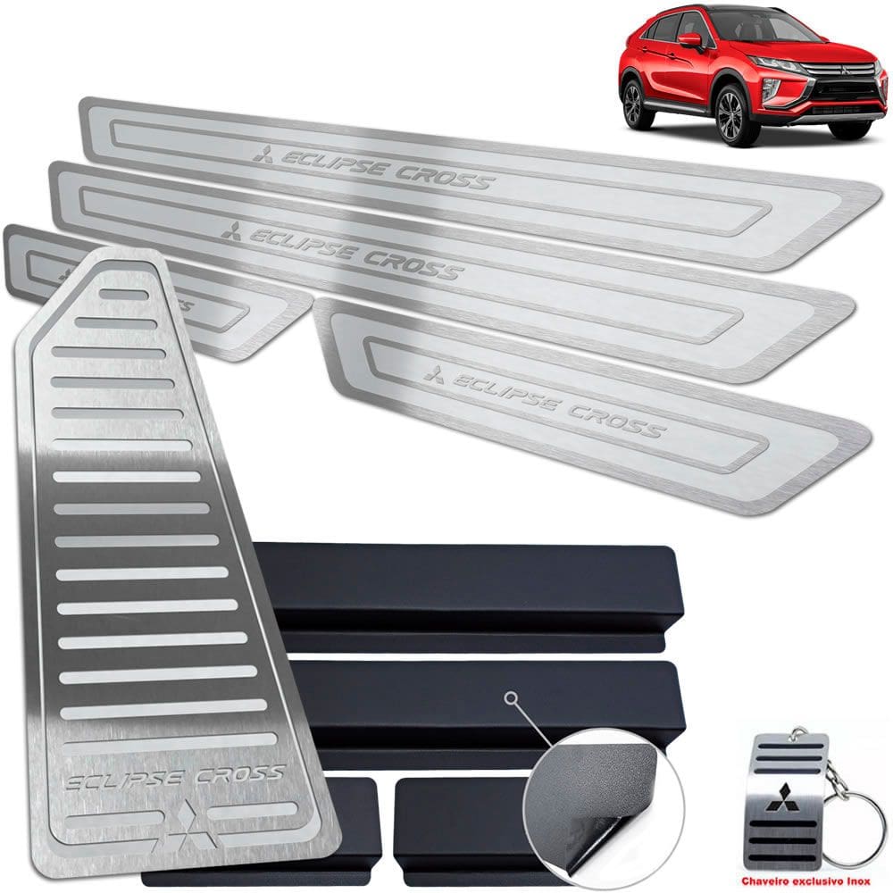 Descanso Soleira Mitsubishi Eclipse Cross Prata Alto Relevo
