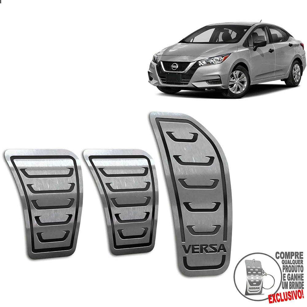 Pedaleira Manual Aço Inox Nissan Versa 2021 Preto