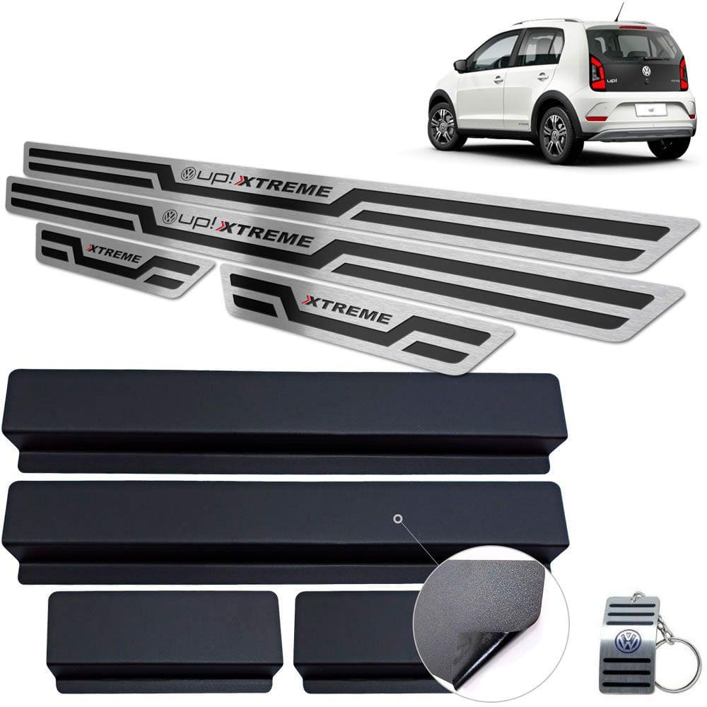 Up Xtreme Soleiras Aço Inox Gravação em Preto Alto Relevo
