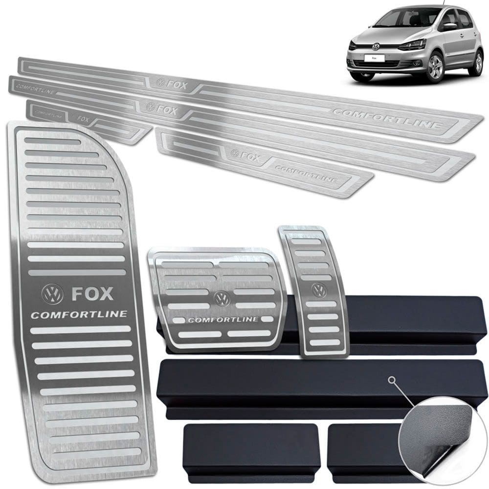 Pedaleira Auto Soleira Descanso Prata Fox Comfortline 14 20