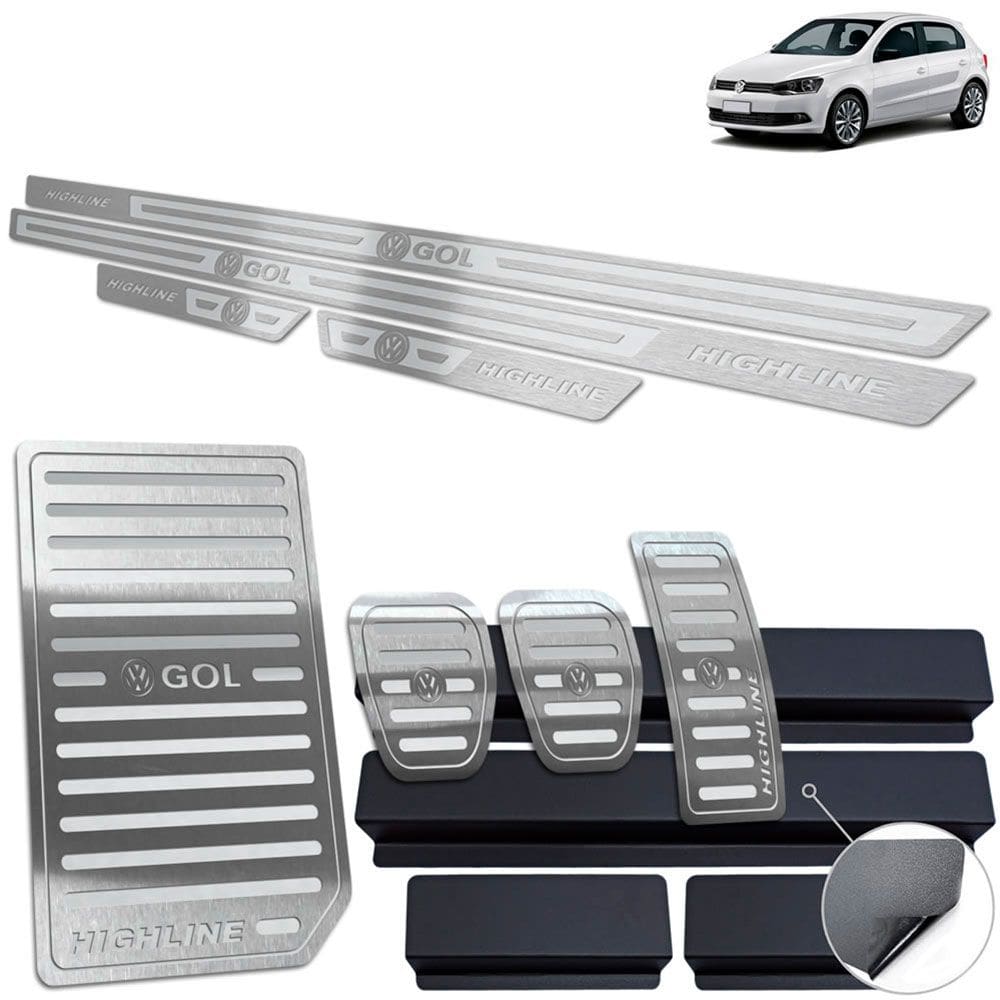 Descanso Pedaleira Soleira Gol Highline G6 G7 Prata