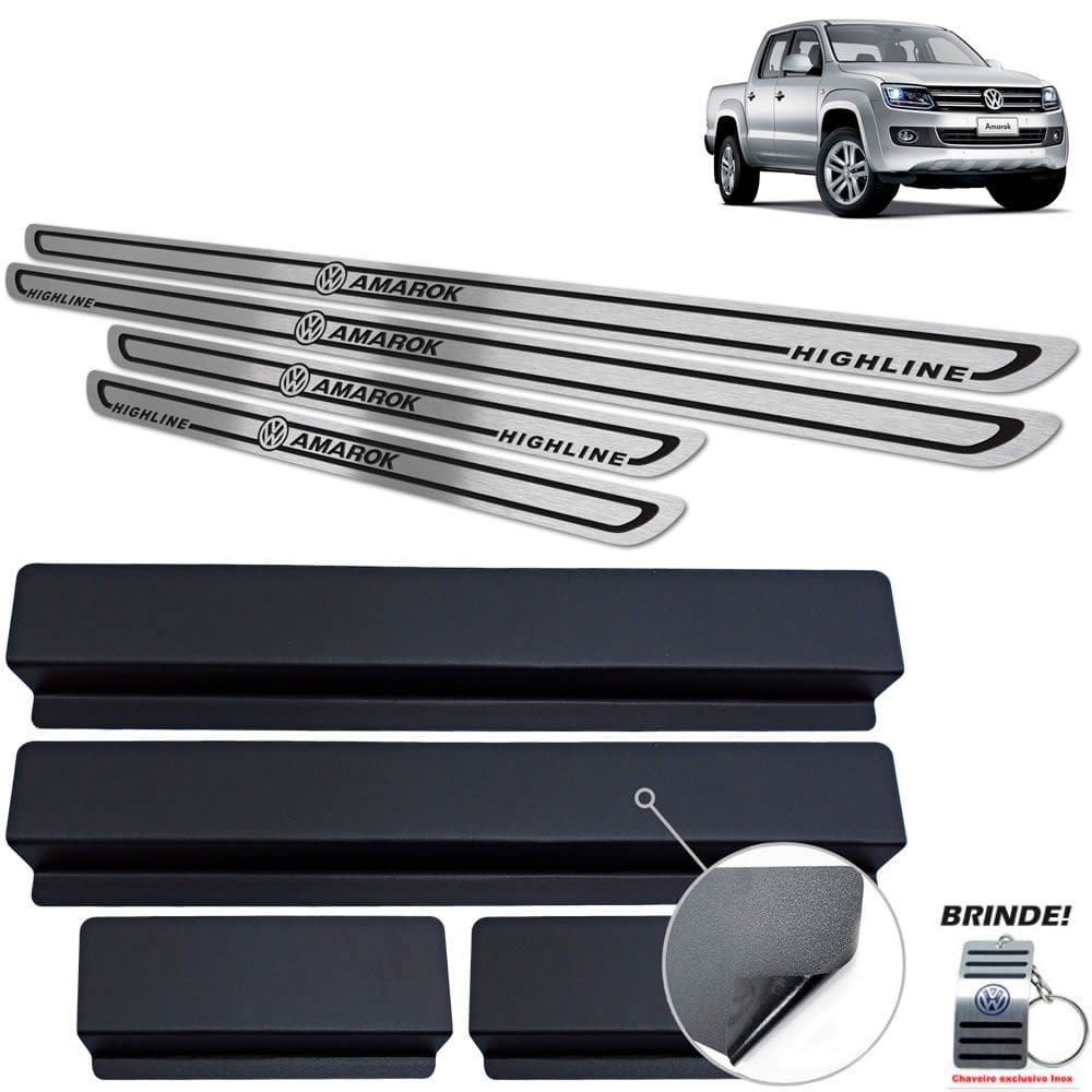 Soleira Amarok Highline 2016 A 2020 Preto Baixo Relevo