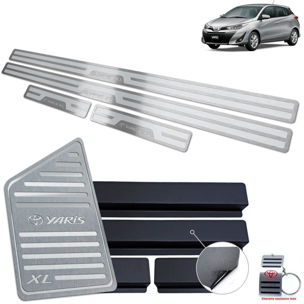 Soleira + Descanso Yaris XL 2019 -2022 Prata Alto Relevo