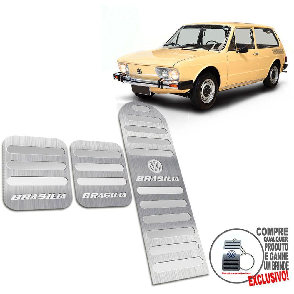 Pedaleira Manual Volkswagen Brasilia 1973 a 1976 Prata