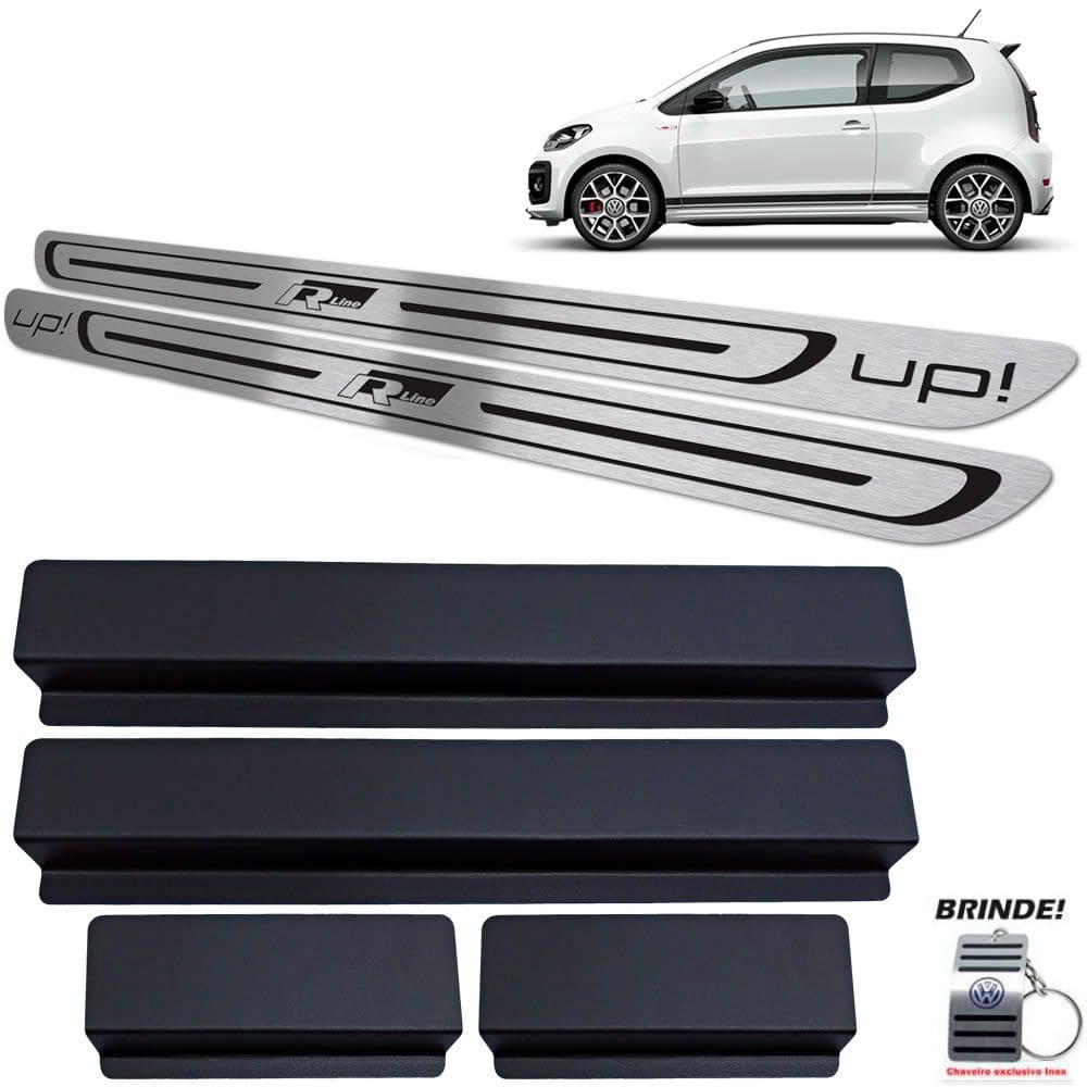 Soleiras Volkswagen Up R-line 2 Portas Preto Baixo Relevo