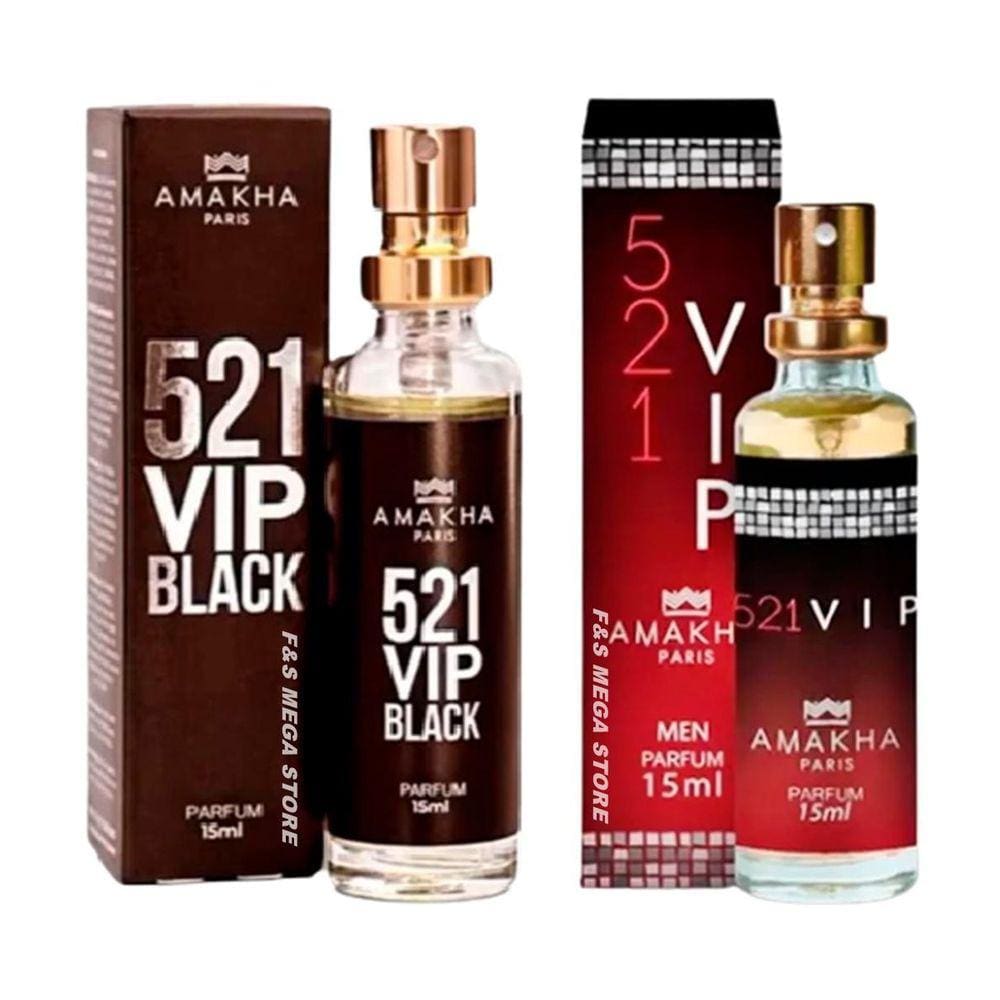 Kit 2 Perfumes Amakha Paris 15ml VIP Men e VIP Black