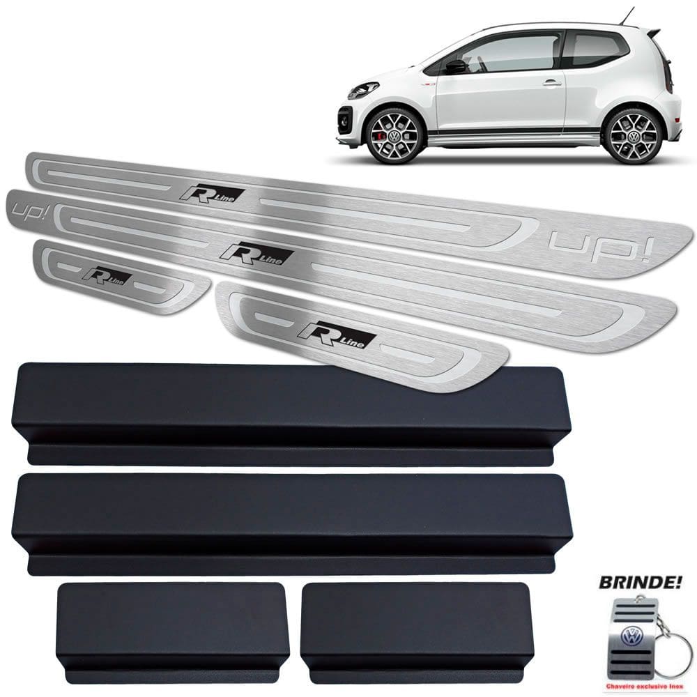 Soleiras Volkswagen Up R-line 4 Portas Prata Baixo Relevo