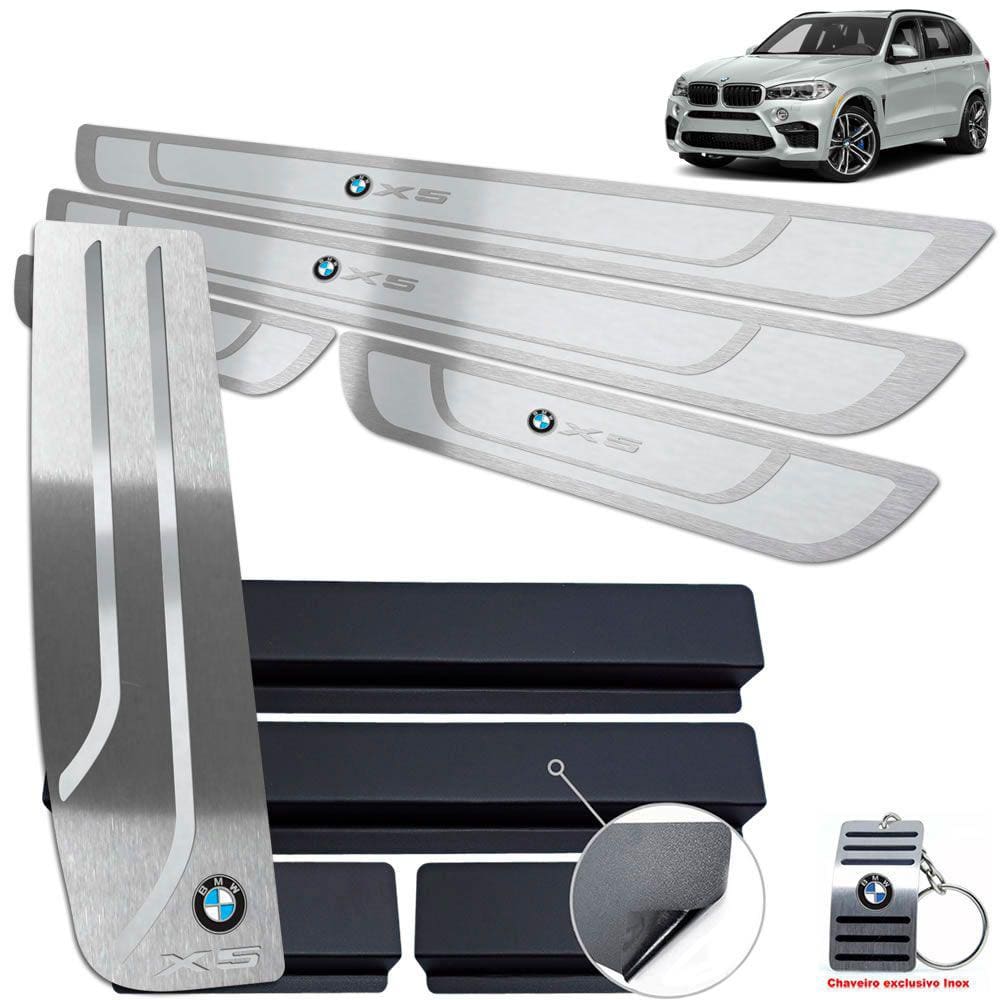 Descanso + Soleira Bmw X5 2015 A 2021 Prata Alto Relevo